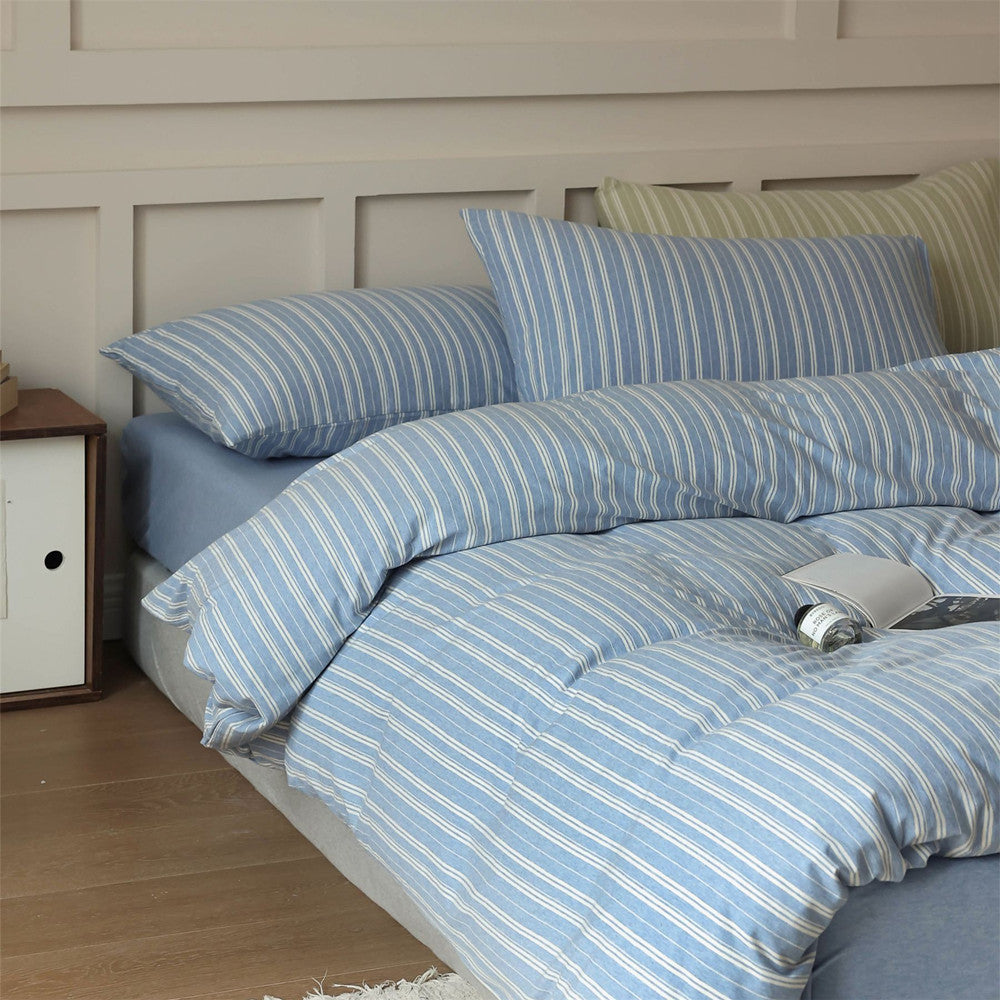 Striped Cotton Bedding Set - StuffedHome