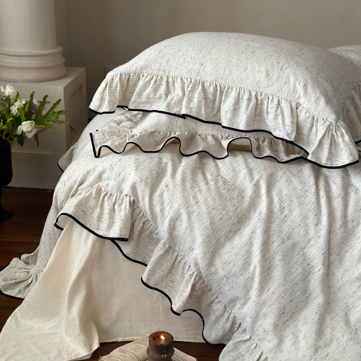 vintage ruffled bedding