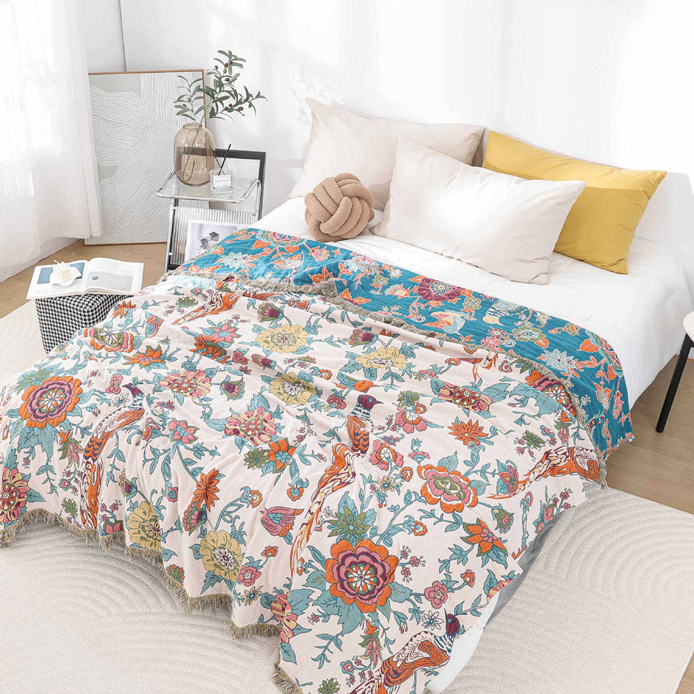 Cotton Woven Throw Bed Blankets - StuffedHome
