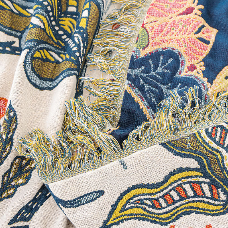 Jacquard Cotton Throw Blanket - StuffedHome