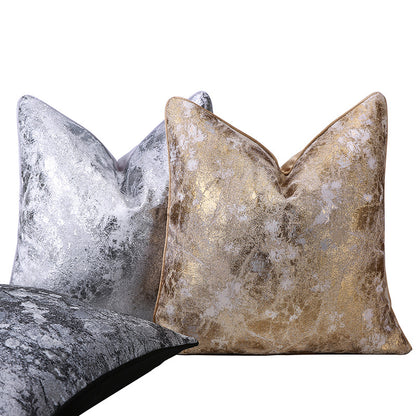 Abstract textured modern decorative pillow covers in gold, silver, and black from StuffedHome