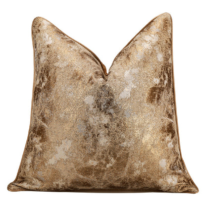 Abstract textured gold modern decorative pillow cover from StuffedHome on white background