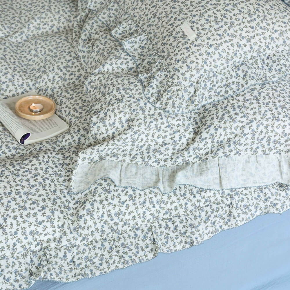 Blue Floral Duvet Cover