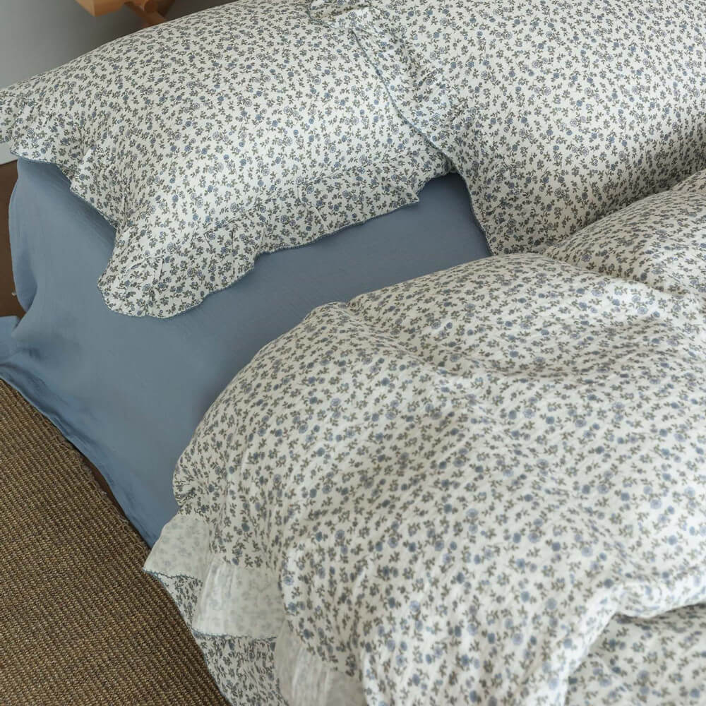 Blue duvet cover set queen size