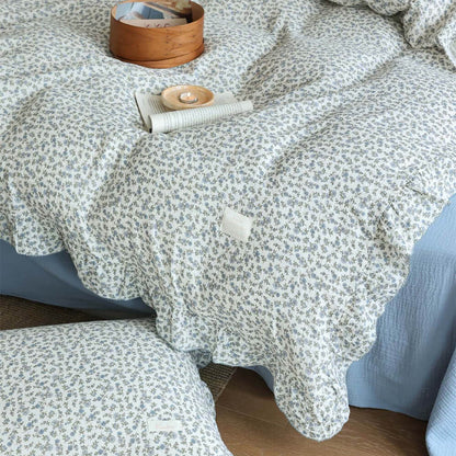 Blue ruffle bedding