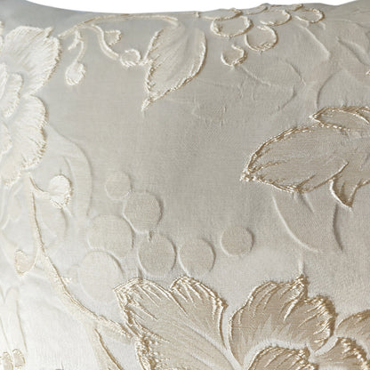 Champagne floral decorative pillow cover with textured leaf pattern from StuffedHome