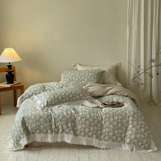 Floral Jacquard Cotton Bedding Set