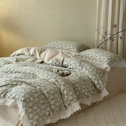 Floral Jacquard Cotton Bedding Set