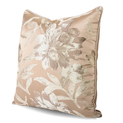 Beige floral textured decorative pillow cover, cotton blend, StuffedHome bedding accent