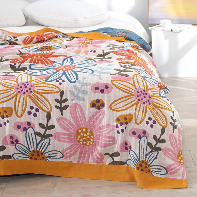 Flower Cotton Gauze blanket