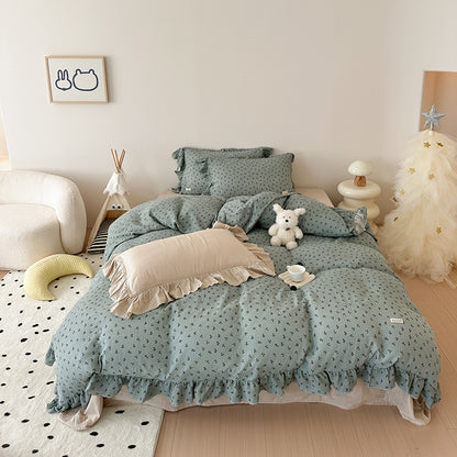 Green cotton bedding set