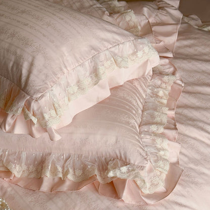 Long-Staple Cotton Lace Ruffle Bedding Set