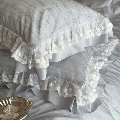 Long-Staple Cotton Lace Ruffle Bedding Set