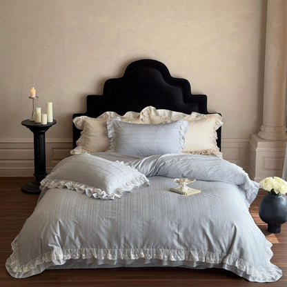 Long-Staple Cotton Lace Ruffle Bedding Set