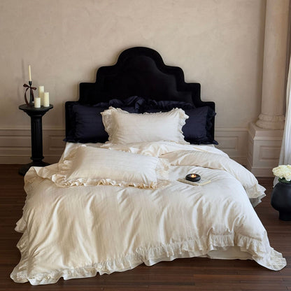 Long-Staple Cotton Lace Ruffle Bedding Set