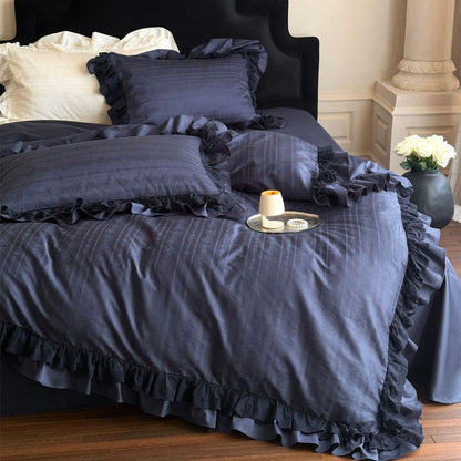 Long-Staple Cotton Lace Ruffle Bedding Set