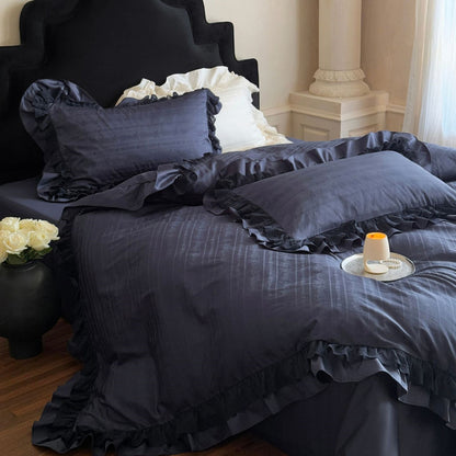 Long-Staple Cotton Lace Ruffle Bedding Set