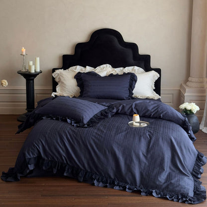Long-Staple Cotton Lace Ruffle Bedding Set