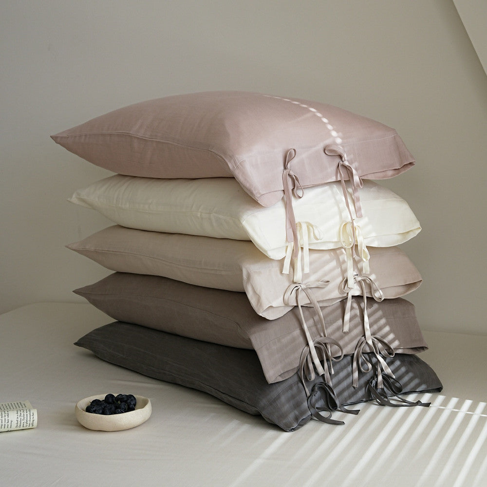 Lyocell Tie Pillowcase Set – Soft Bow Closure
