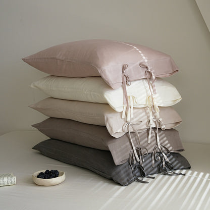Lyocell Tie Pillowcase Set – Soft Bow Closure