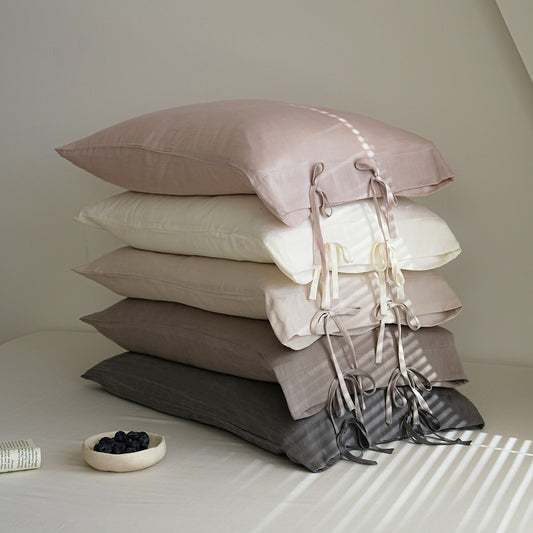 Lyocell Tie Pillowcase Set – Soft Bow Closure