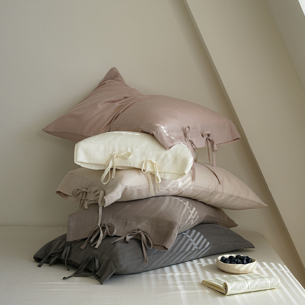 Lyocell Tie Pillowcase Set – Soft Bow Closure