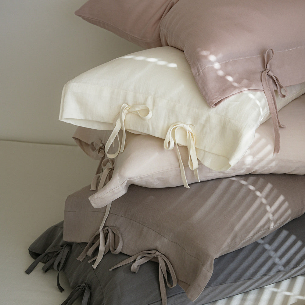 Lyocell Tie Pillowcase Set – Soft Bow Closure