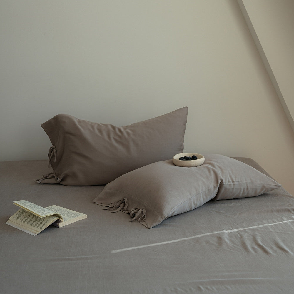 Lyocell Tie Pillowcase Set – Soft Bow Closure
