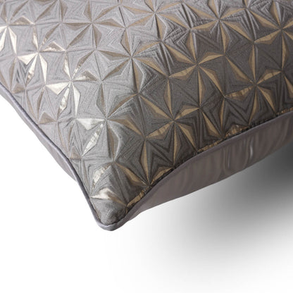 Metallic geometric decorative pillow cover in silver and gold from StuffedHome.