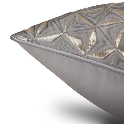 Metallic geometric decorative pillow cover in silver and gold by StuffedHome
