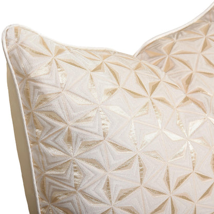Metallic geometric decorative pillow cover in cream and gold from StuffedHome
