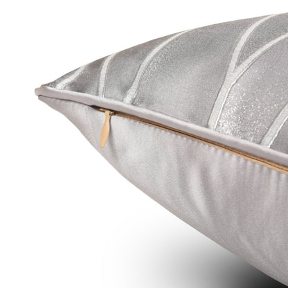 Modern geometric silver decorative pillow cover with zipper, luxury home decor