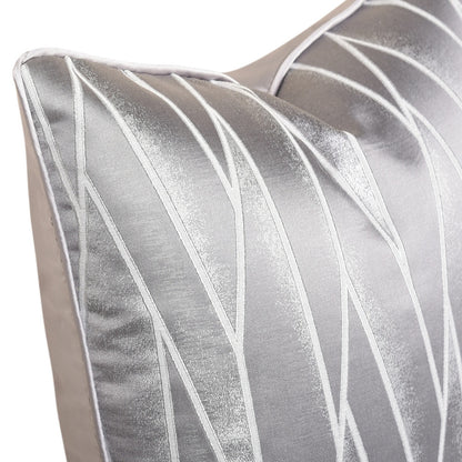 Silver geometric decorative pillow cover with a modern pattern from StuffedHome