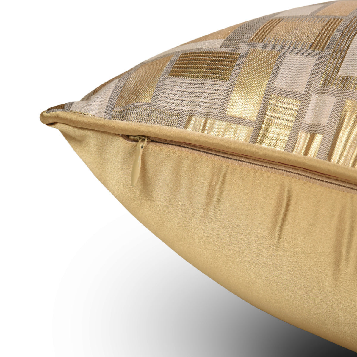 Modern gold geometric decorative pillow cover with zipper, StuffedHome sustainable bedding