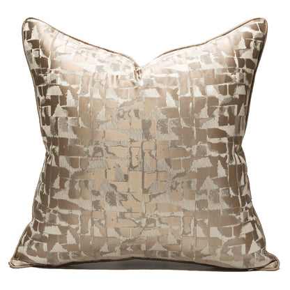 Modern metallic decorative pillow cover with abstract gold and silver pattern, StuffedHome