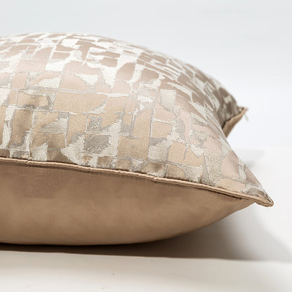 Modern metallic decorative pillow cover with abstract gold and silver pattern, StuffedHome