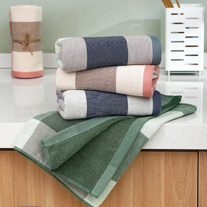 Plaid-Bathroom-Towel-Sets-Cotton