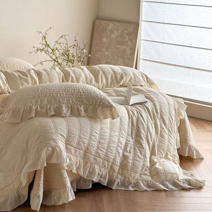 Quilted Ruffle Bedding – Duvet Cover, Bedspread & Pillowcases