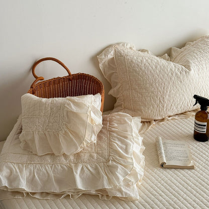 Quilted Ruffle Bedding – Duvet Cover, Bedspread & Pillowcases