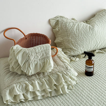 Quilted Ruffle Bedding – Duvet Cover, Bedspread & Pillowcases