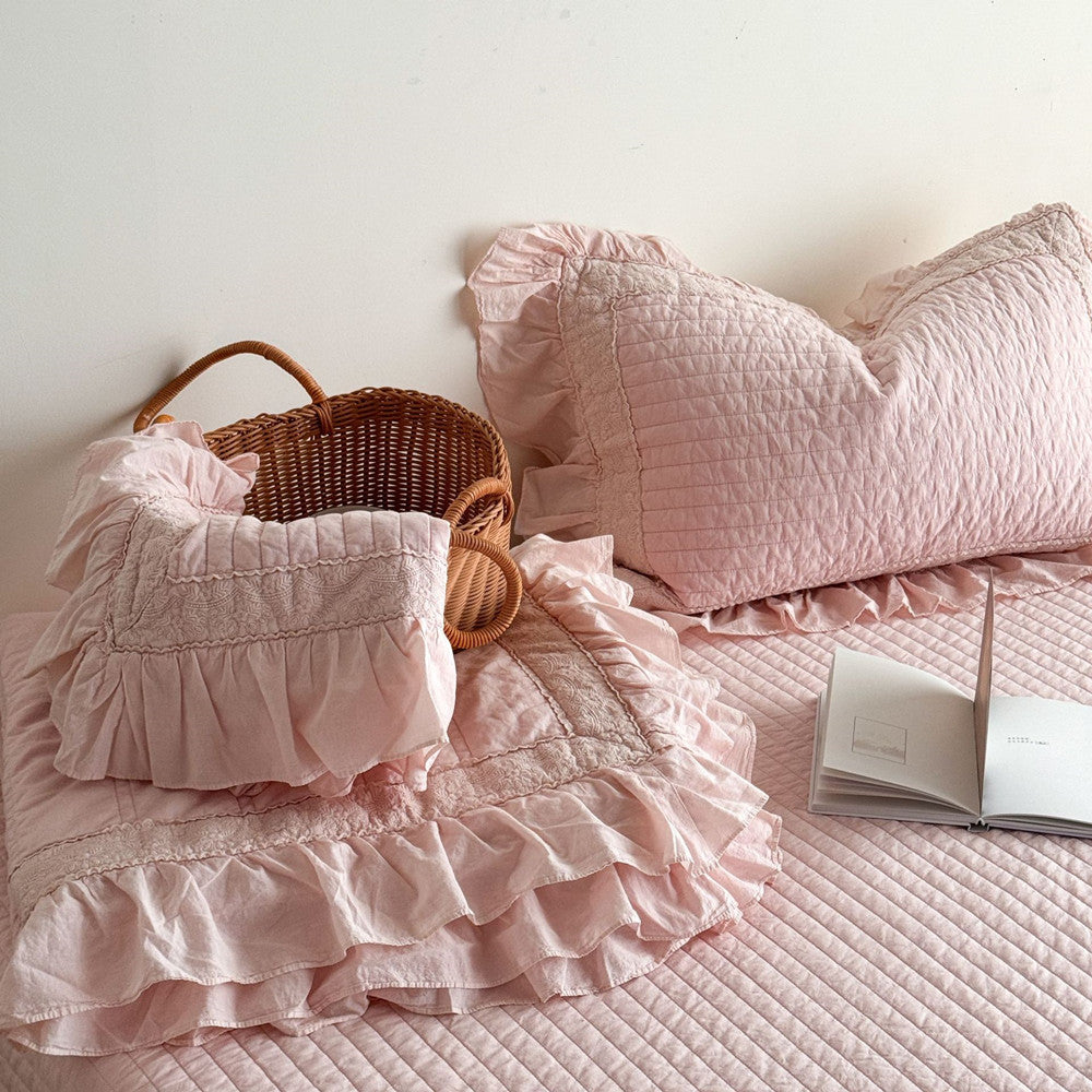 Quilted Ruffle Bedding – Duvet Cover, Bedspread & Pillowcases