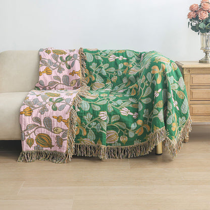 Reversible Cotton Jacquard Throw Blanket