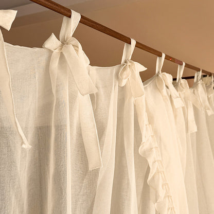 Romantic Ruffled Bed Canopy Curtains for 4-Poster Beds