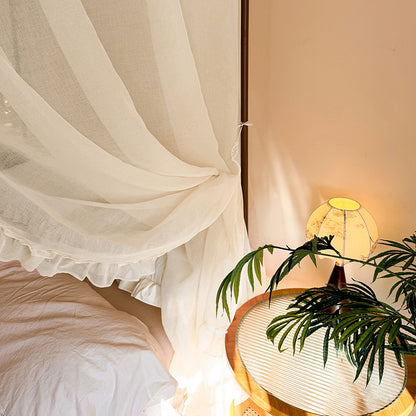 Romantic Ruffled Bed Canopy Curtains for 4-Poster Beds