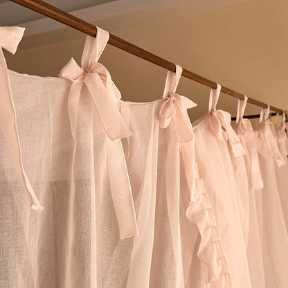 Romantic Ruffled Bed Canopy Curtains for 4-Poster Beds