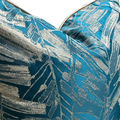 Soft teal geometric textured decorative pillow cover with modern pattern, StuffedHome