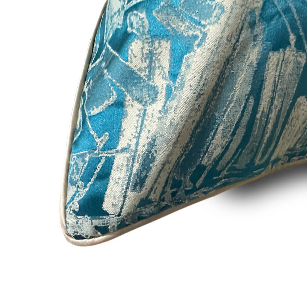 Soft teal geometric textured decorative pillow cover from StuffedHome