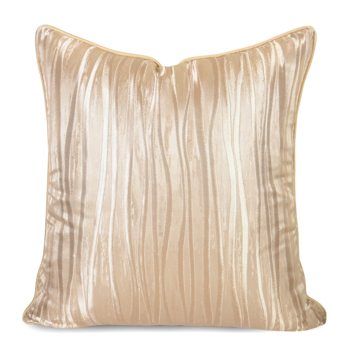 Beige striped decorative pillow cover with textured wavy pattern, StuffedHome bedding