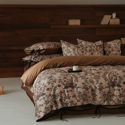Vintage Floral Long-Staple Cotton Bedding Set