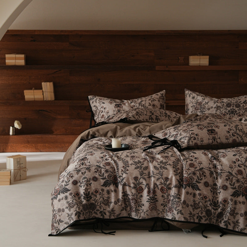 Vintage Floral Long-Staple Cotton Bedding Set